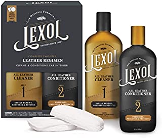 Lexol Leather Conditioner and Leather Cleaner, Use On Car Leather, Leather Apparel, Furniture, Shoes, Bags, and Accessories. Trusted Since 1933 - Lexol Complete Leather Care Kit, 16.9 oz Bottles