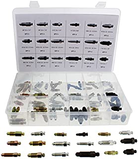 ABN Brake Caliper & Wheel Cylinder Bleeder Screw 90-Piece Assortment, Standard (SAE) & Metric Bleeding Screws Bleed Kit