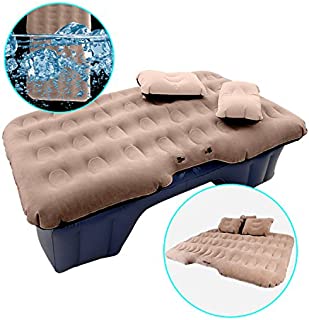 HIRALIY Car Air Mattress for Back Seat Inflatable Car Mattress Portable Travel Camping Mattress Sleep Bed for Road Trips Universal SUV Blow Up Mattress with 2 Air Pillow & Electric Air Pump