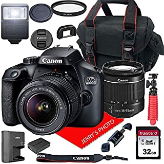 Canon EOS 4000D DSLR Camera w/Canon EF-S 18-55mm F/3.5-5.6 III Zoom Lens