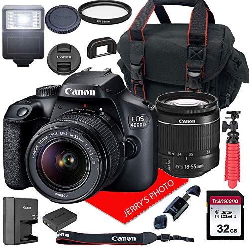 Canon EOS 4000D DSLR Camera w/Canon EF-S 18-55mm F/3.5-5.6 III Zoom Lens