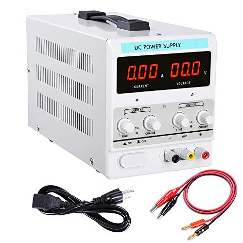 Yescom 110V AC 30V 10A DC Power Supply Precision Variable Digital Adjustable w Clip Cable