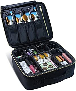 Travel Makeup Case,Chomeiu- Professional Cosmetic Makeup Bag Organizer Makeup Boxes With Compartments Neceser De Maquillaje(Black-M)