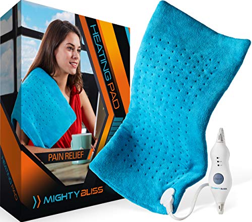 MIGHTY BLISS Large Electric Heating Pad for Back Pain and Cramps Relief -Extra Large [12