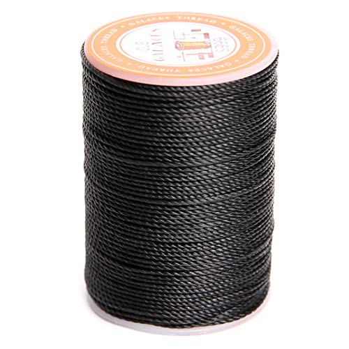 FANDOL Waxed Polyester Cord Wax-Coated Strings Waterproof Round Wax Coated Thread for Braided Bracelets DIY Accessories or Leather Sewing (Black)