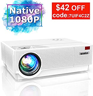 Projector, WiMiUS Newest P28 7000 Lumens LED Projector Native 1920x1080 Video Projector Support 4K Dolby 300 Screen 4D ±50°Keystone Correction for Home Theater and PPT Presentation