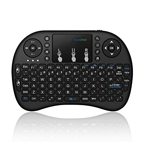 Mini Wireless Keyboard with Touchpad, 2.4Ghz Wireless Mini Handheld Remote Control Keyboard with Rechargeable Battery by Gecen Compatible with, Smart TV, HTPC, PS3,etc.