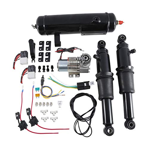 XFMT Rear Air Ride Suspension Kit W/Air Tank For Harley Touring Road King Street Electra Glide 1994-2020