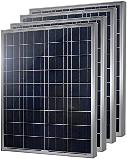 HQST 4 Packs 100 Watt 12 Volt Polycrystalline Solar Panel with MC4 Connectors High Efficiency Module PV Power for Battery Charging Boat, Caravan, RV and Any Other Off Grid Applications