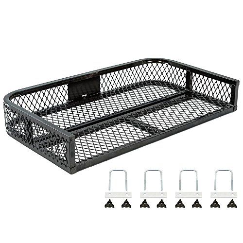 Black Widow ATVRB-3922 ATV Rear Rack-Mounted Steel Mesh Surface Cargo Storage Basket