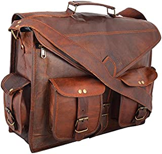 Cuero Retro Buffalo Hunter Leather Laptop Messenger Bag Office Briefcase Travel Bag (Vintage Brown)