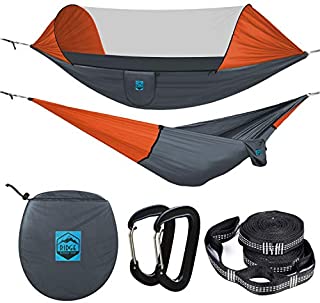 Ridge Outdoor Gear Camping Hammock with Mosquito Net - Ripstop Nylon - Ultralight Hammock Tent Bundle with Bug Netting, Straps, Carabiners