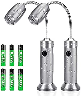 KOSIN Grill Light, Magnetic Base BBQ Light with 360 Degree Flexible Gooseneck - Includes 6 AAA Batteries, Super Bright LED Lights, Heat Resistance & Waterproofness - 2 Packs