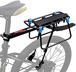 ICOCOPRO Bike Cargo Rack with Fender, 110 LB Capacity Universal Bicycle Touring Carrier, Quick Release Adjustable Bicycle Luggage Carrier Rack with Rear Reflector