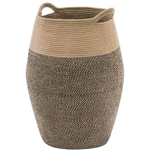 YOUDENOVA Tall Laundry Hamper Woven Jute Rope Extra Large Laundry Basket (99L) Modern Hamper for Laundry Closet, Bedroom, Bathroom and College Dorm