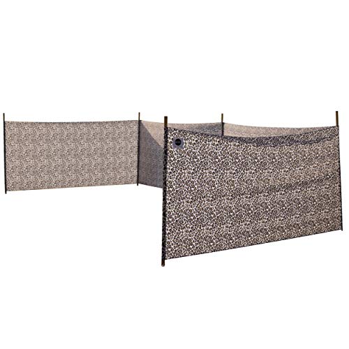 erda Sand Leopard Lightweight 20 ft Beach Windscreen, Privacy Screen, Wind Blocker, Free Matching Shoulder Bag