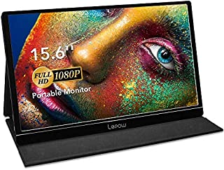 Portable Monitor - Lepow 15.6 Inch Full HD 1080P USB Type-C Computer Display IPS Eye Care Screen with HDMI Type C Speakers for Laptop PC PS4 Xbox Phone Included Smart Cover & Screen Protector Black