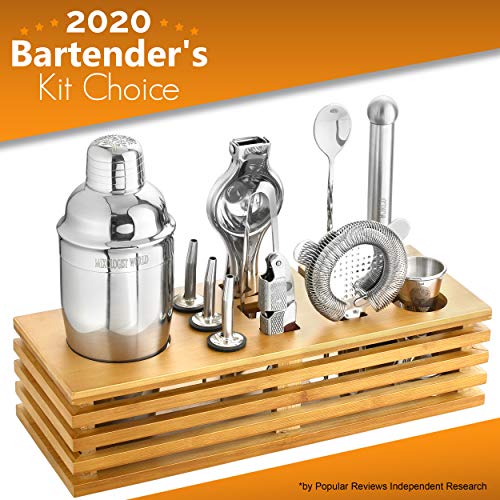 Mixology Bartender Kit with Stand - Bar Tool Set Cocktail Shaker Set