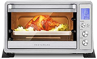 Vestaware Convection Toaster Oven, 27QT Countertop Smart Oven with 10 Presets, Toast Pizza Rotisserie Bake Broil, Digital LCD Display, 6 Accessories Included, Stainless Steel, 1500W