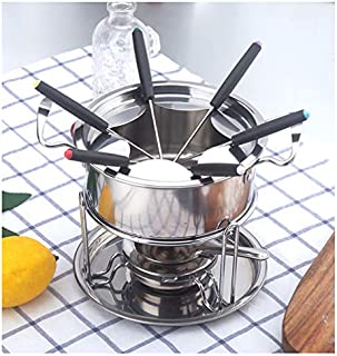 Hemoton 10-Piece Set Multifunctional Stainless Steel Chocolate Ice Cream Hot Pot Melting Pot Fondue Set Kitchen Accessories for Buffet Party Home