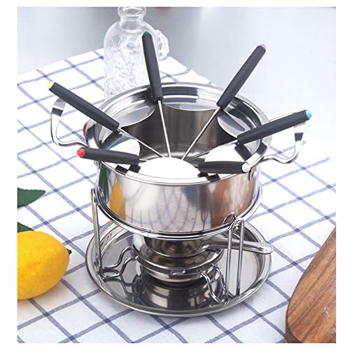 Hemoton 10-Piece Set Multifunctional Stainless Steel Chocolate Ice Cream Hot Pot Melting Pot Fondue Set Kitchen Accessories for Buffet Party Home