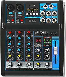 Pyle Professional Audio Mixer Sound Board Console System Interface 4 Channel Digital USB Bluetooth MP3 Computer Input 48V Phantom Power Stereo DJ Studio Streaming FX 16-Bit DSP Processor - PMXU43BT.5