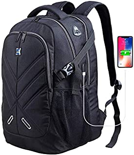 Backpack for Men and Women Fit 17 Inches All 15.6 Inches Laptops Waterproof Shockproof OUTJOY School Bag Travel Laptop Backpack Book Bag Business Work Daypack with USB Charging Port Black