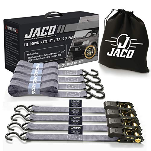 JACO Ratchet Tie Down Straps (4 Pack)