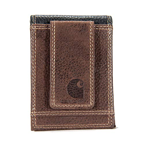 Carhartt Men's Standard Front Pocket Wallet, Rugged - Brown & Black, One Size