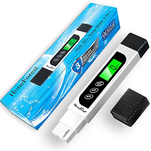 Water Quality Tester, Accurate and Reliable, HoneForest TDS Meter, EC Meter & Temperature Meter 3 in 1, 0-9990ppm, Ideal Water Test Meter for Drinking Water, Aquariums, etc.