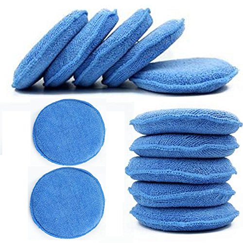 CarCarez Microfiber Foam Car Wax Applicator Pad for Hand Polish, Pack of 12