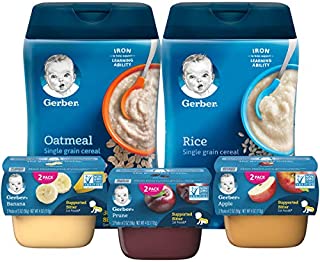 Gerber Purees 1st Foods & Single Grain Cereal Assorted Variety Pack, 11 Count