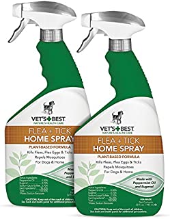 Vet's Best Flea and Tick Home Spray | Flea Treatment for Dogs and Home | Flea Killer with Certified Natural Oils | 32 Ounces (32 oz, 2 Pack)