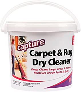 Capture Carpet Dry Cleaner Powder 4 lb - Deodorize Allergens, Stain Smell Moisture from Rug Furniture Clothes and Fabric, Pet Stains Odor Smoke and Allergies Too