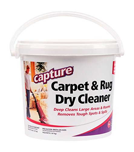 Capture Carpet Dry Cleaner Powder 4 lb - Deodorize Allergens, Stain Smell Moisture from Rug Furniture Clothes and Fabric, Pet Stains Odor Smoke and Allergies Too