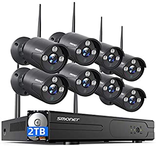 2021 NEWSMONET Security Camera System Wireless,8CH Full HD 1080P Home CCTV Surveillance Systems, 8pcs 2.0MP Indoor Outdoor Indoor Waterproof IP Cameras, Night Vision, Easy Remote View,2TB Hard Drive