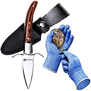 Oyster Knife By HiCoup - Premium Quality Pakka Wood-handle Oyster Shucking Knife with