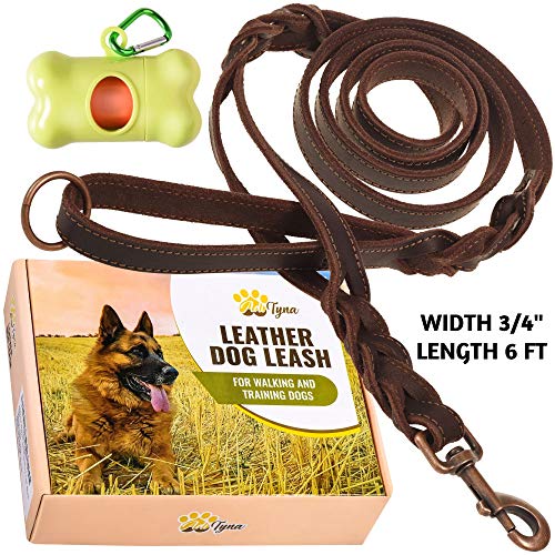 ADITYNA Leather Dog Leash 6 ft x 3/4