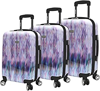 Steve Madden Luggage Collection - 3 Piece Hardside Lightweight Spinner Suitcase Set - Travel Set includes 20 Inch Carry On, 24 inch and 28 Inch Checked Suitcases (Diamond)