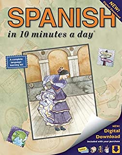 SPANISH in 10 minutes a day: Language course for beginning and advanced study. Includes Workbook, Flash Cards, Sticky Labels, Menu Guide, Software, ... Grammar. Bilingual Books, Inc. (Publisher)