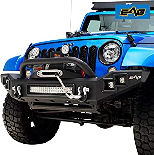 EAG Front Bumper with LED Lights and Winch Plate Fit