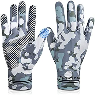 Cycling Fishing Gloves,UV Protection Full Finger Touch Screen Cooling Gloves UPF50+ Sun Gloves,Non-Slip Gym Gloves for Kayaking,Hiking,Paddling,Fitness,Climbing,Workout, Driving,Golf(Men & Women)