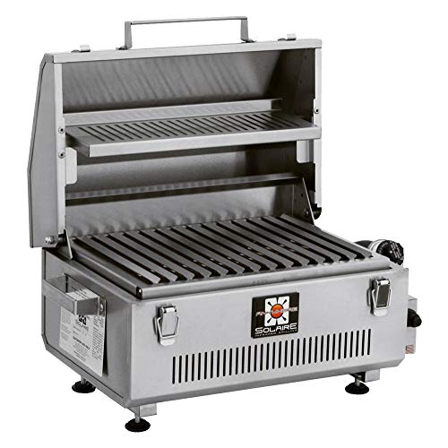 Solaire SOL-IR17MWR Marine Grade Portable Infrared Propane Gas Grill with Warming Rack, Stainless Steel