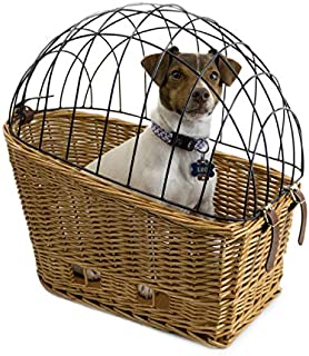 Cape May Large Rear Mount Willow Bicycle Basket for Dogs - Hand Crafted by Beach and Dog Co - Cage and mounting Bracket Included