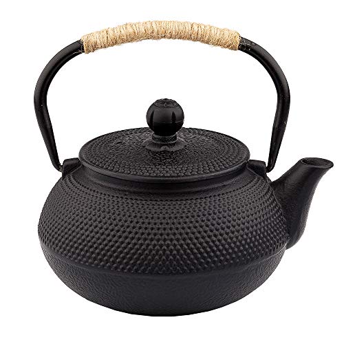 Cast Iron Tea pot, Japanese Tetsubin Tea Kettle Durable Cast Iron Teapot with Tea strainer and a Fully Enameled Interior (900ml)