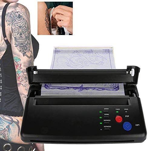 Tattoo Transfer Printer Machine, Portable Black Stencil Thermal Copier Printer Machine for A5 A4 Paper Kit Set, Stencil Paper Tattoo Thermal Stencil Printer