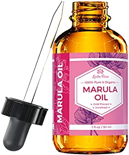 Marula Oil by Leven Rose Pure Organic, Extra Virgin, Cold Pressed, All Natural Face, Dry Skin and Body Moisturizer and Damaged Hair Treatment 1 oz