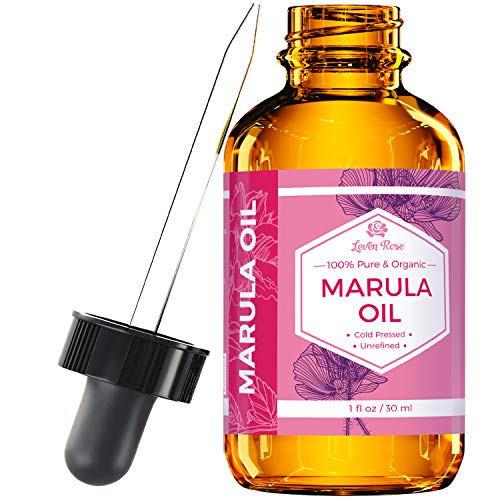 Marula Oil by Leven Rose Pure Organic, Extra Virgin, Cold Pressed, All Natural Face, Dry Skin and Body Moisturizer and Damaged Hair Treatment 1 oz