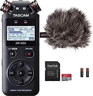 Tascam DR-05X Stereo Handheld Digital Audio Recorder & USB Interface Bundle with Movo