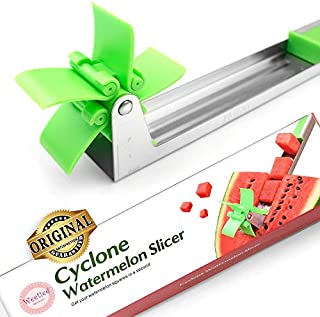 Watermelon Windmill Cutter Slicer [Original] - Weetiee Auto Stainless Steel Melon Cuber Knife - Fun Fruit Vegetable Salad Quickly Cut Tool, Best Gift For Girls Mom Friends, Must Have Kitchen Gadget